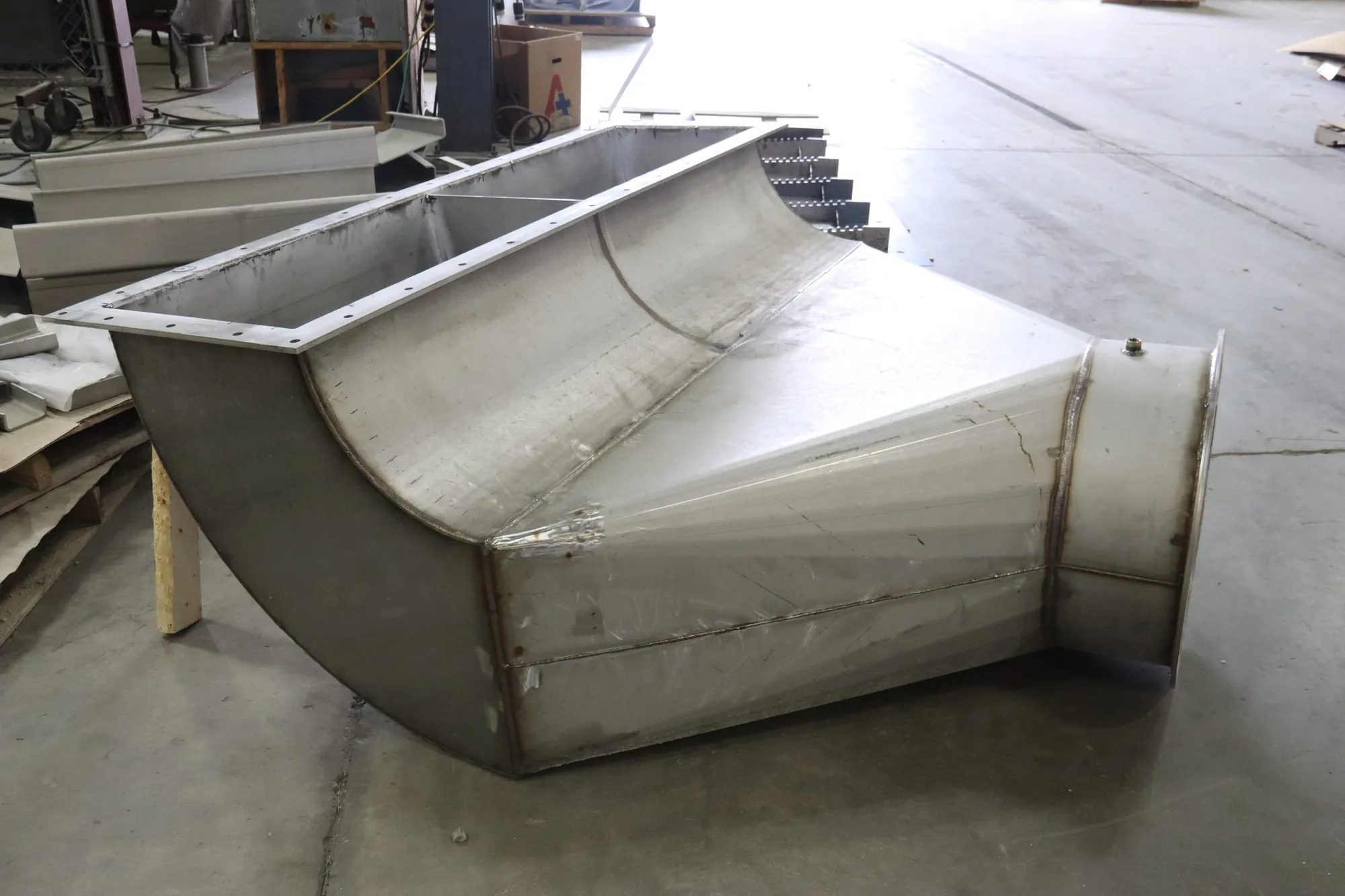 Stainless steel square-to-round duct transition piece